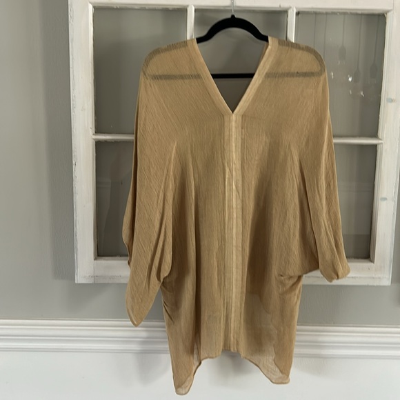 Love Quotes Tops - Love Quotes One Size Tunic, Blouse, Cover-Up;  Linen Blend "Safari, Tan, Sand"
